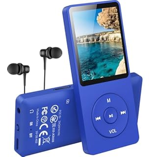 AGPTEK Mp3 Classique 16Go Ultra-Longue Autonomie jusqu'à 70 Heures de Lecture Musique avec Ecran de 1.8 Pouces, Petit Lecteur MP3 Sport pour Enfant/Adulte(Slot Carte mémoire jusqu'à 128Go)-Bleu Foncé