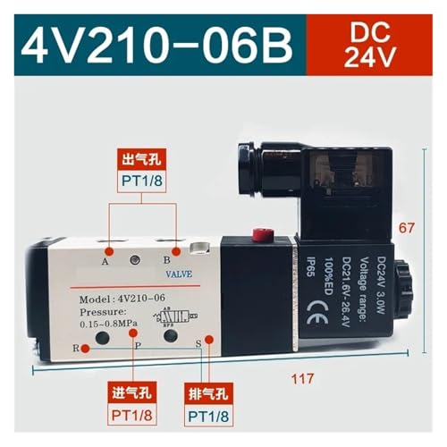 Électrovanne 4V210-08 distributeur d'air pour automatisme - 3