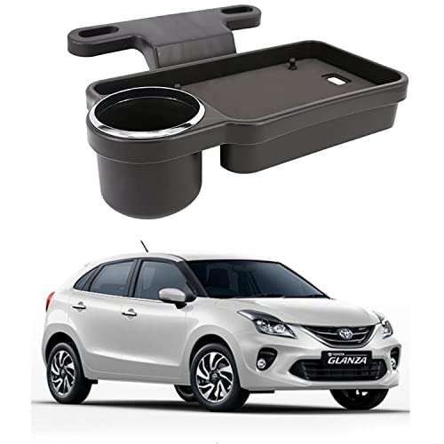 Image of Oshotto (FT-04) Foldable Car Auto Headrest Rear Back Seat Table Drink Food Cup Tray Holder Compatible with Toyota Glanza - Black
