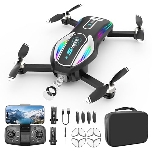Drone Pieghevole con Fotocamera HD 1080P, FPV Wi-Fi, Posizionamento a Flusso Ottico & Evitamento...