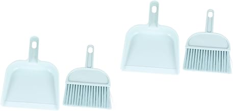 KALLORY 4 Conjuntos De Acessórios De Mesa Mini Vassoura Acessórios Azuis Casa Limpador De Répteis Panela E Vassoura Combo Limpeza Pá De Limpeza Vassoura Limpador De Hamster Vassoura