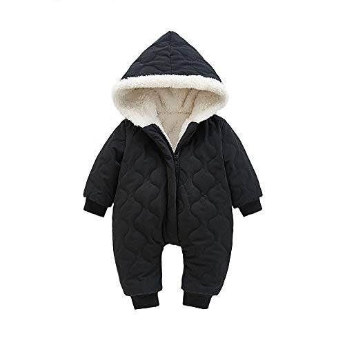Image of Unisex Babies Girls Boys Winter Snowsuit Warm Fleece Hooded Cartoon Jumpsuit Romper Jacket Bodysuit 0-3 Y