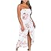 Produktbild TRIGLICOLEUM Sommerkleid Damen Sommerkleider für Frauen Blumendruck Schlauchkleid Strand Split Kleid Party Club Kleid Trägerlos Langes Maxikleid Lang Kleider Damen Sommer Strandkleid