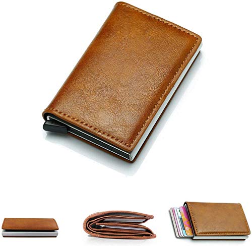 XYZX RFID - Cartera de seguridad para dinero y tarjetas de crédito en piel ultrafina