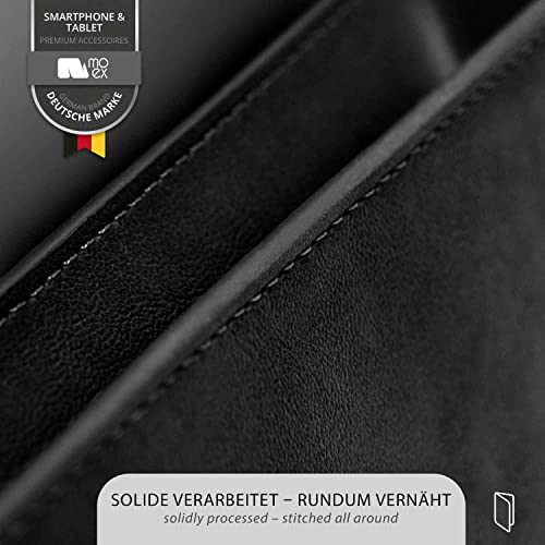 Funda Huawei P9 Plus negra protectora de cuero sintético con ranuras moex 6