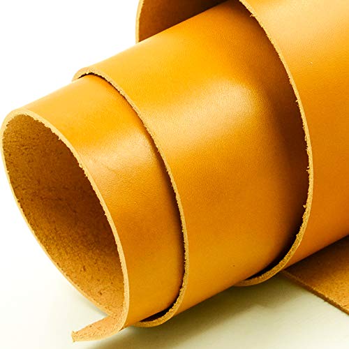 WEIDU Cuir de Peau de Cire d'huile Jaune Vif la première Couche de Cuir véritable tanné végétal, épaisseur 2 mm pour Sacs, Portefeuille, canapé.