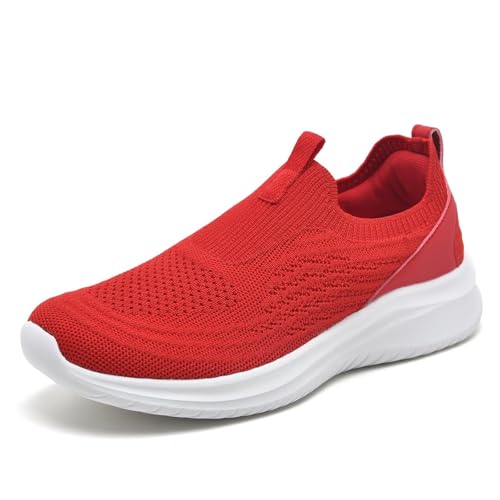 Image of TIOSEBON Women's Walking Tennis Shoes Knit Comfortable Slip on Breathable Mesh Lightweight Sneaker