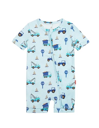 Image of EASWEET Baby Boys Bamboo Viscose Short Sleeve Romper Soft Comfy Infant Summer Jumpsuit