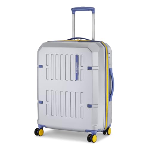 Image of uppercase Hexa Medium Solid Trolley Bag with TSA Lock, Durable for Travel, RCS Certified for Sustainability, Anti-Theft Zippers and Double Wheels, Suitcase for Men & Women
