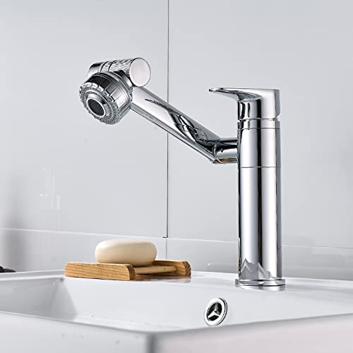 Robinet de lavabo de salle de bain LUNEZY mitigeur cascade en laiton chaud et froid