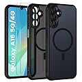 Yohii Cover Magnetica per Samsung Galaxy A16 5G/4G e Protezione Fotocamera con 2 Pezzi Vetro Temperato, [Compatibile con MagSafe] Custodia Traslucida Opaca Posteriore Antiurto Protettiva Case, Nero