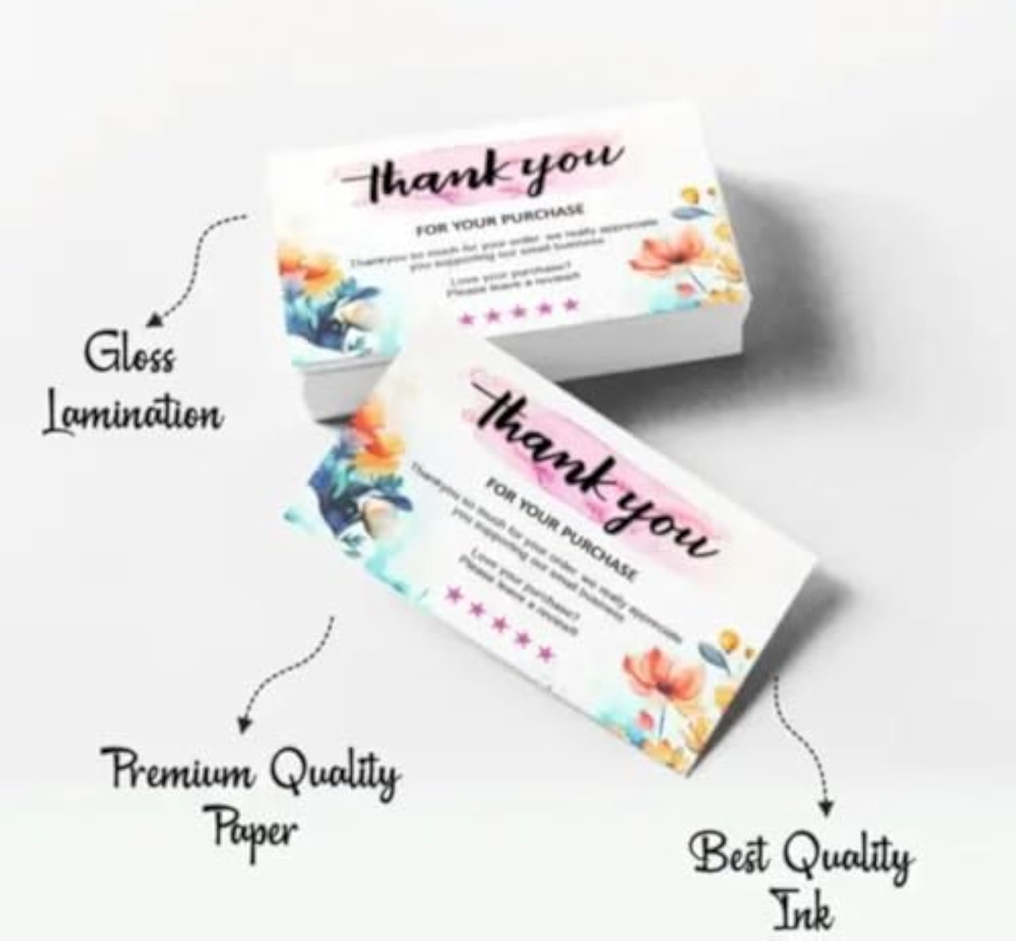 AAA ORGANIC 100 Pcs Thank You Cards Mini Business