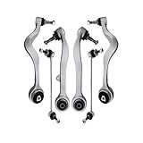 POWERGEAR Suspension Kit Front Lower L&R Control Arms w/Ball Joint Sway Bar Link Compatible with BMW E60 525i 528i 530i 535i 545i 550i M5-6PCS