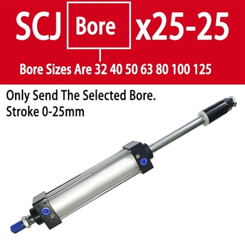 Vérin pneumatique SCJ32mm piston double effet course réglable 25mm - 2
