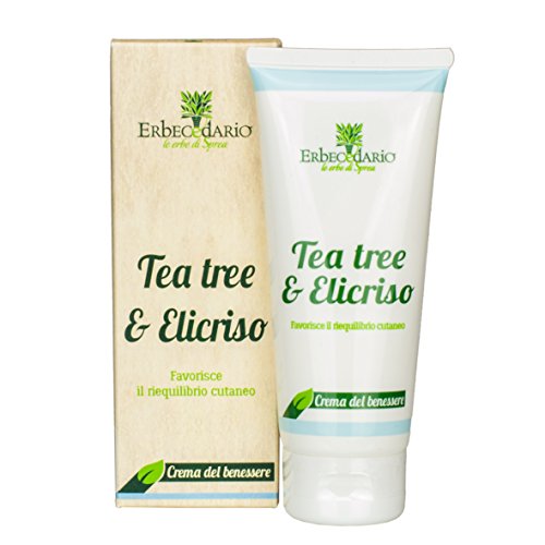 Crema Tea Tree & Elicriso Erbecedario, Per Pelle Arrossata, Desquamata, Crema Dermoattiva Per Pelle Molto Secca, 1 Tubo 100Ml