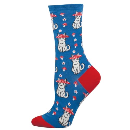 Socksmith Women's Mushroom Cat Crew Socks