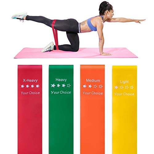 Your Choice Resistance Bands for Legs and Butt Exercise Bands Work Out Bands Stretch Bands, 12 x 2 Inch Set of 4