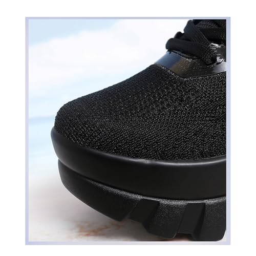 Women's Chunky Platform Comfort Orthopedic Wedge Walking Shoes Fashion Sneakers Knitted Breathable Lace Up Lug Sole Casual Non-Slip Work Shoes2