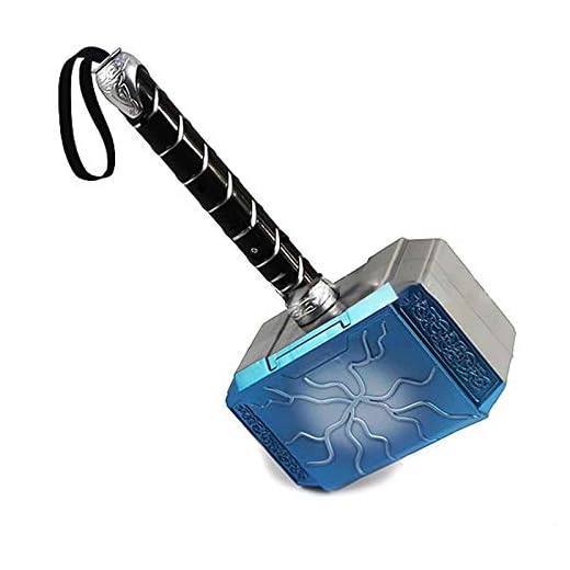 sookin Thor Martillo Modelo con Luz LED y Sonido Thor's Hammer Martillo para NiñOs Halloween Juego de Roles The Hammer of Thor PVC para NiñOs de 5 AñOs en Adelante 18 Cm Adecuado