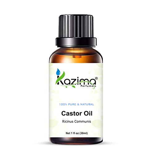 Image of KAZIMA Castor Carrier Oil - 100% Pure & Natural Cold Pressed Carrier Oil for Hair, Skin, Acne Scars, Face & Body Massage, 30 ml