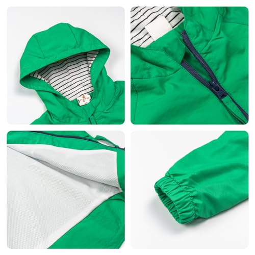Image of Volunboy Toddler Boys Windbreaker Casual Outerwear Kids Lightweight Zip Hooded Jacket Baby Cute Dust Coat