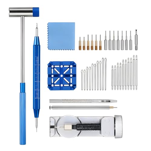 ORAGKE Uhrenwerkzeug zum Einstellung und Wechsel von Uhrenarmband, Uhrenarmband Werkzeug Set (Blau)