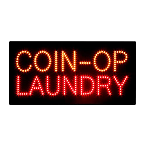 LED Coin Laundry Sign for Business, Super Bright LED Open