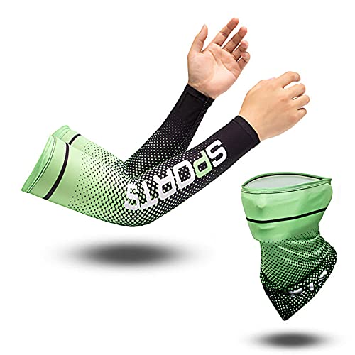 1 par de mangas Protección solar UV con cubierta Pasamontañas Bufanda Calentadores brazos deportivos Enfriamiento Compresión transpirable Para hombres Mujeres Ciclismo Pesca Conducción Correr Verano Cover