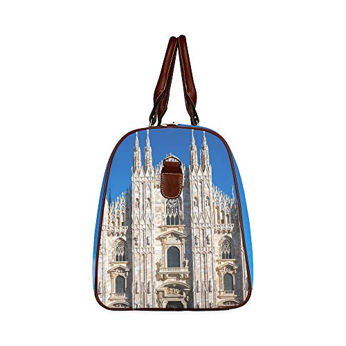 Teen Girl Duffel Bag Unusual Beautiful Milan Cathedral Waterproof Microfiber Leather Carryon Bag Men Bags Travel Kids Tote Bag Travel Bag For Kids Organizer Travel Bag