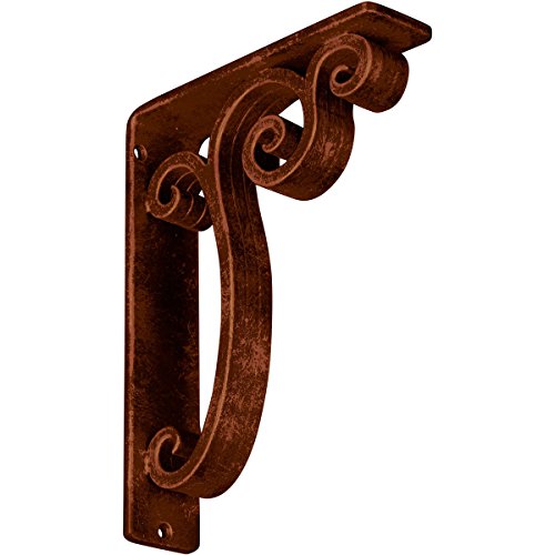 Ekena Millwork BKTM02X07X10TAVACO Metal Bracket, 2" W x 7 1/2" D x 10" H, Antiqued Copper