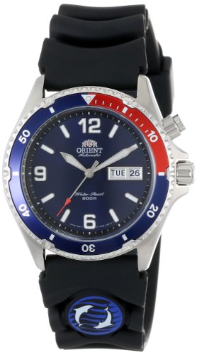 Orient Men's CEM65003D Blue and Red Bezel Automatic Rubber Strap Dive Watch