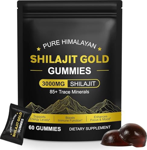 Shilajit Gummies for Men & Women Pure & Natural Himalayan Gold Shilajit Gummies Energy Boost & Immune Support- Gluten Free 60 Gummies