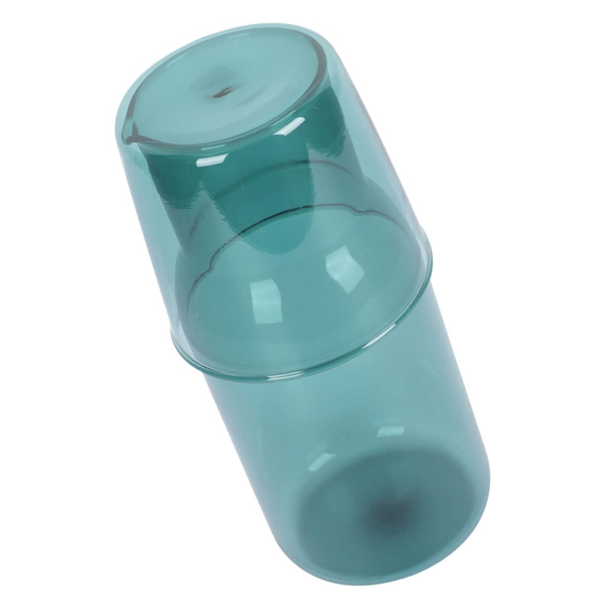 NAMOARLY Clear Glass Water Cup Water Carafe and Cup Juice Bottles with Caps Milk Carafe Tea Cup with Lid Beverage Jug Bedside Night Carafe Water Jug Kettle Transparent Water Carafe Green