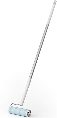 UNIKON Rodillo adhesivo para pelusas 802, rodillo de pelo para mascotas, mango largo con mango extensible de 4 pies, rodillo de 30 hojas