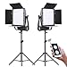 GVM LED Video Lighting Panel with Tripods (2 Pack) and Optical Lens,2X Ultra Bright Bi-Color 50W, 3200K-5600K High CRI/TLCI 97+ Professional Studio Photography Lighting with APP Control and Diffuser