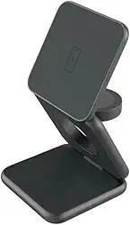 Carregador por Indução 3 em 1 Ovvi Dobrável para Apple Grafite