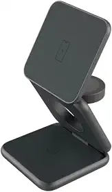 Carregador por Indução 3 em 1 Ovvi Dobrável para Apple Grafite