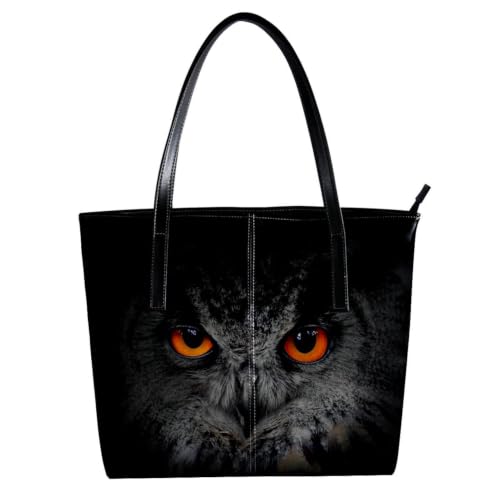 Sac fourre-tout imprimé hibou en cuir PU pour organiser son quotidien