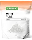 MSM Pulver - 1kg (1000g) - 99,9% reines kristallines Methylsulfonylmethan - Meshfaktor 40-80 - Organischer Schwefel - Vegan, ohne Zusatzstoffe