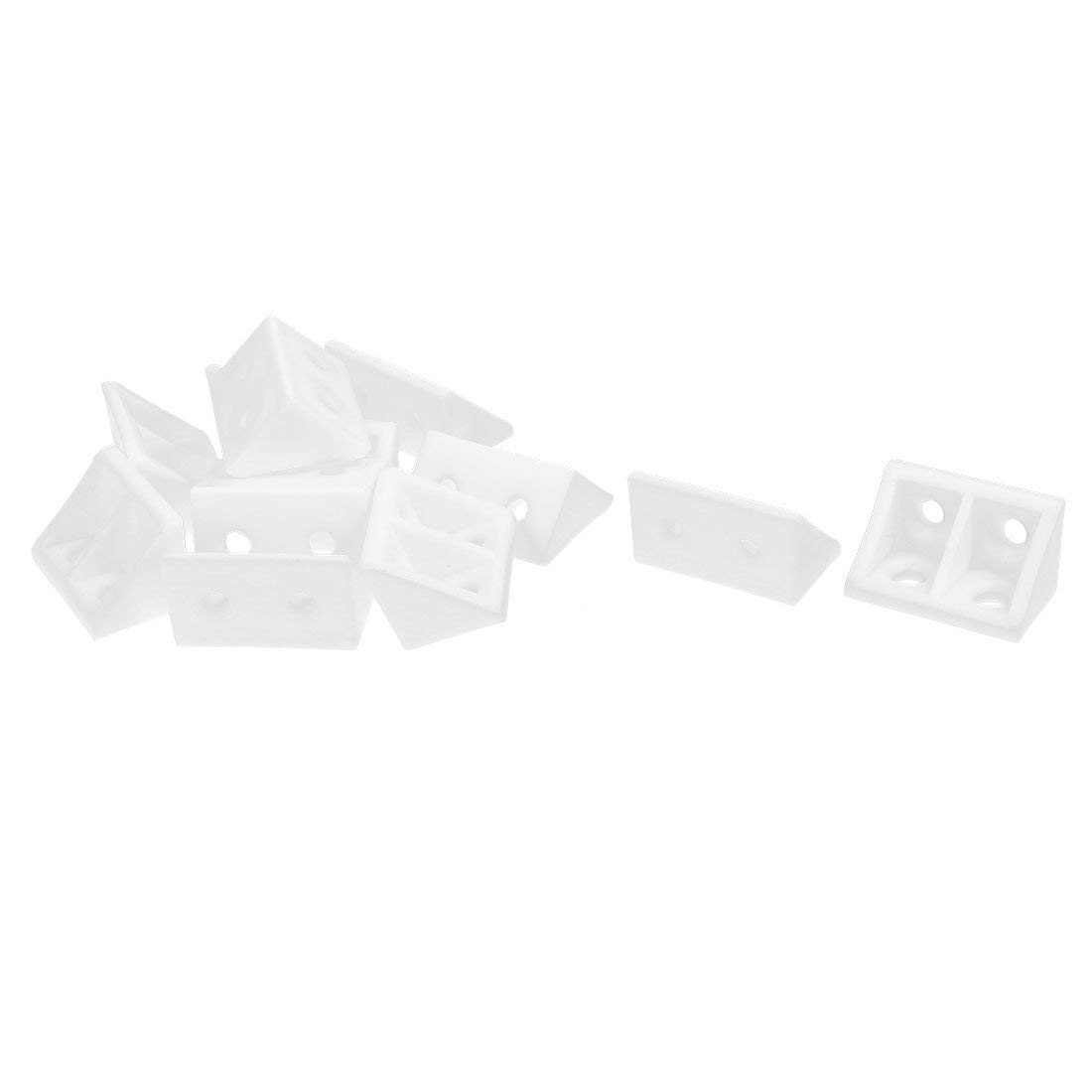 ELECTROPRIME Closet Cabinet Plastic 90 Degree Angle Corner Bracket 33x20x20mm 12pcs