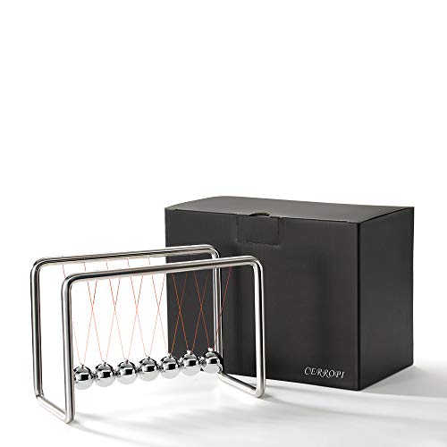 Image of CERROPI Newtons Cradle Pendulum with 7 Balls, Classic Swing Newton Balance Ball, 30+ Sec Swingtime, Science Physics Gadget, Desk Toys & Office Gadgets for Desk Decorations