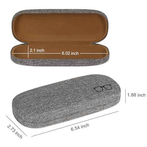 Image of Glasses Case Hard Shell Eyeglass Case with Cleaning Cloth Unisex Reading Hard Glasses Cases for Women Men