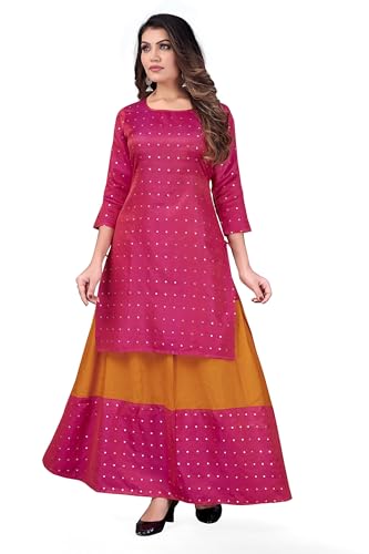 Image of Magenta Kurti Skirt set042