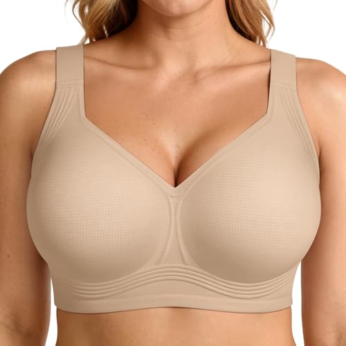 Image of LetsJoli Bras for Women Supportive Wireless Push Up Bra Full Coverage No Underwire Seamless Plus Size for Older Women