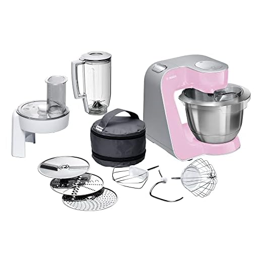 Bosch Hogar MUM58K20 Continúa MUM 5 CreationLine Robot Cocina, color Palo, 400 W, 1.25 litros, 1.4, acero inoxidable, rosa/plata