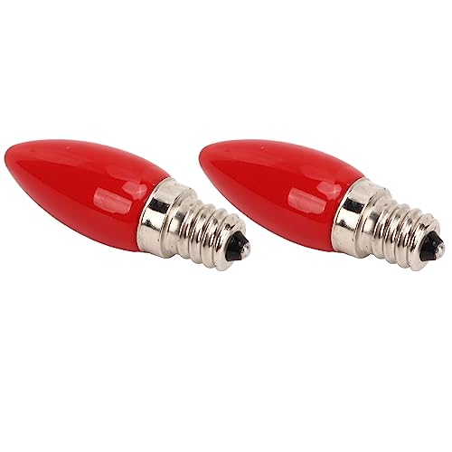 Naroote Bombilla de Luz LED de Vela E12, Bombilla de Luz LED de Candelabro Rojo 2PCS para Halloween