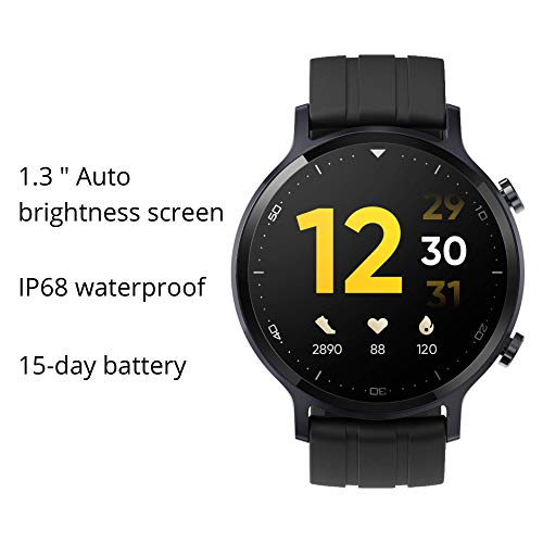 Image of realme Smart Watch S with 3.30 cm (1.3 inch) TFT-LCD Touchscreen, 15 Days Battery Life, SpO2 & Heart Rate Monitoring, IP68 Water Resistance, Black
