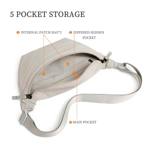 Chest Crossbody Shoulder Sling Bag,Lightweight Nylon Hobo Purse for Women - image 7