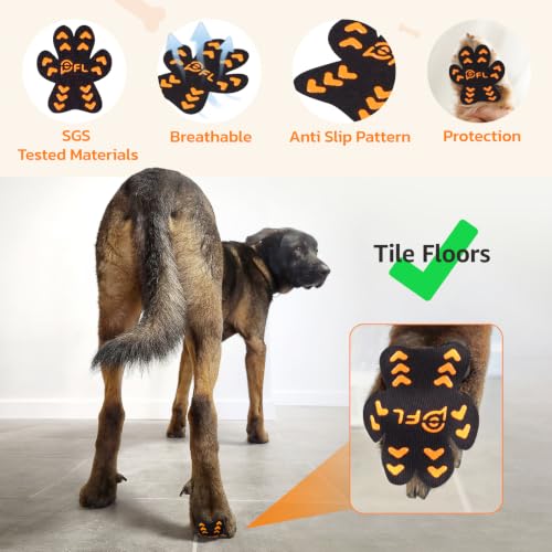 Image of Anti Slip Dog Paw Protectors Pads for Senior on Hardwood Floor 48 Pcs BO XL