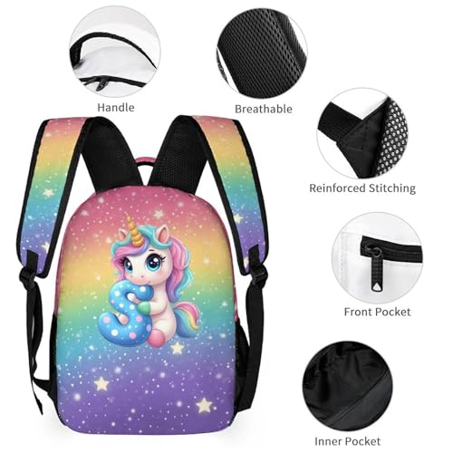 School Backpack Set for Girls Boys Kids Unicorn Colorful Star Elementary Primary Middle Bookbag with Lunch Box Pencil Case Back to School Gifts(Letter S)3